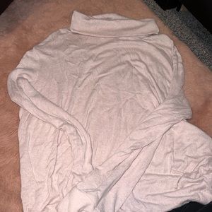 Long baby pink mock neck tee